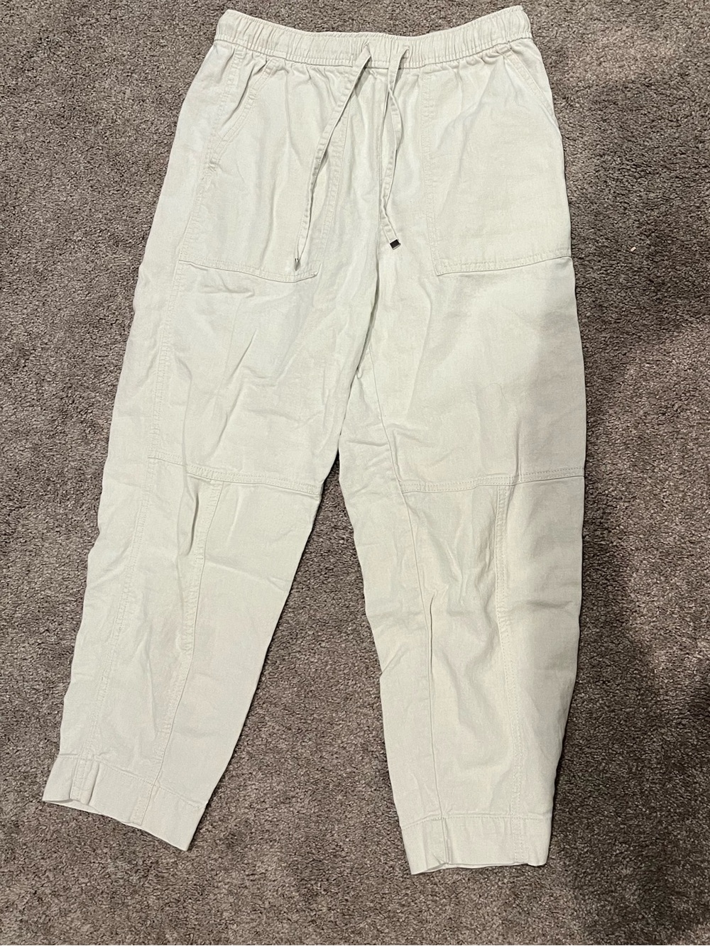 Zara Women’s Cream Drawstring Pants, Small